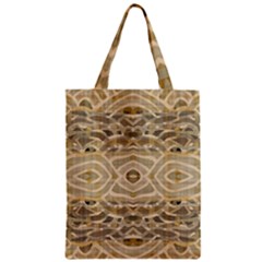 Ecru And Brown Intricate Pattern Zipper Classic Tote Bag by SpinnyChairDesigns