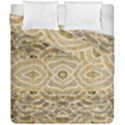 Ecru and Brown Intricate Pattern Duvet Cover Double Side (California King Size) View1