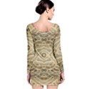 Ecru and Brown Intricate Pattern Long Sleeve Velvet Bodycon Dress View2