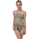 Ecru and Brown Intricate Pattern Go with the Flow One Piece Swimsuit View1