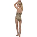 Ecru and Brown Intricate Pattern Go with the Flow One Piece Swimsuit View2