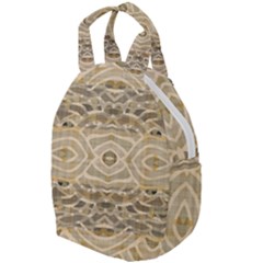 Ecru And Brown Intricate Pattern Travel Backpacks by SpinnyChairDesigns