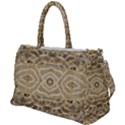 Ecru and Brown Intricate Pattern Duffel Travel Bag View1