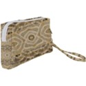 Ecru and Brown Intricate Pattern Wristlet Pouch Bag (Small) View2