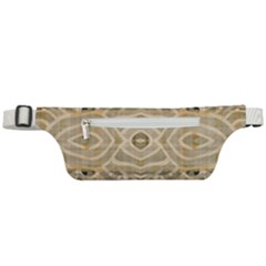 Ecru And Brown Intricate Pattern Active Waist Bag by SpinnyChairDesigns