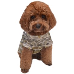 Ecru And Brown Intricate Pattern Dog T-shirt by SpinnyChairDesigns