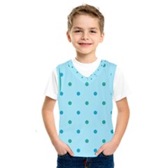 Blue Teal Green Polka Dots Kids  Sportswear by SpinnyChairDesigns