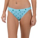 Blue Teal Green Polka Dots Band Bikini Bottom View1