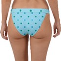 Blue Teal Green Polka Dots Band Bikini Bottom View2