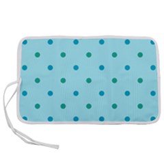 Blue Teal Green Polka Dots Pen Storage Case (s) by SpinnyChairDesigns