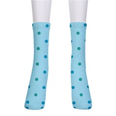 Blue Teal Green Polka Dots Men s Crew Socks by SpinnyChairDesigns