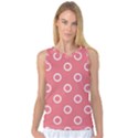 Coral Pink and White Circles Polka Dots Women s Basketball Tank Top View1