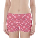 Coral Pink and White Circles Polka Dots Boyleg Bikini Wrap Bottoms View1