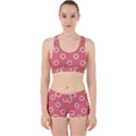 Coral Pink and White Circles Polka Dots Work It Out Gym Set View1