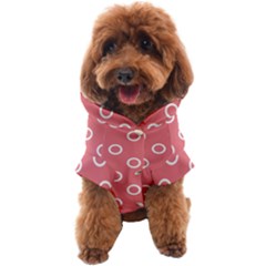 Coral Pink And White Circles Polka Dots Dog Coat by SpinnyChairDesigns