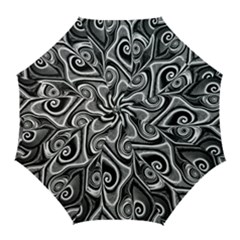 Abstract Black And White Swirls Spirals Golf Umbrellas by SpinnyChairDesigns