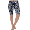 Abstract Black and White Swirls Spirals Cropped Leggings  View1