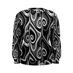 Abstract Black And White Swirls Spirals Women s Sweatshirt by SpinnyChairDesigns