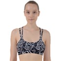 Abstract Black and White Swirls Spirals Line Them Up Sports Bra View1