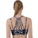 Abstract Black and White Swirls Spirals Line Them Up Sports Bra View2