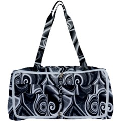 Abstract Black And White Swirls Spirals Multi Function Bag by SpinnyChairDesigns