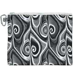 Abstract Black And White Swirls Spirals Canvas Cosmetic Bag (xxxl) by SpinnyChairDesigns