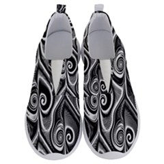 Abstract Black And White Swirls Spirals No Lace Lightweight Shoes by SpinnyChairDesigns