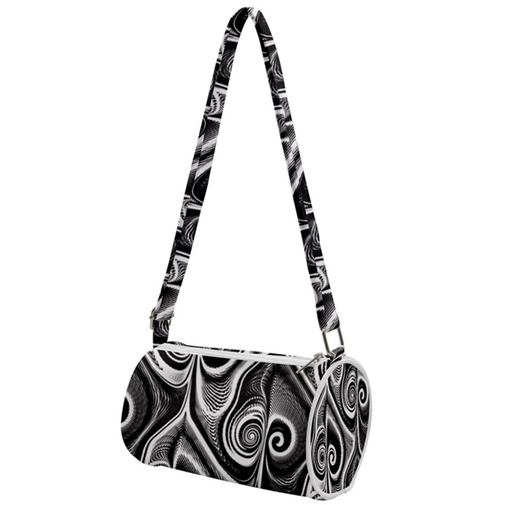 Abstract Black and White Swirls Spirals Mini Cylinder Bag