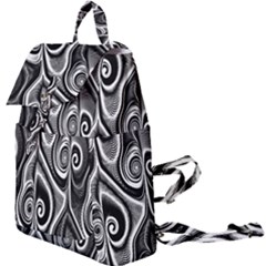 Abstract Black And White Swirls Spirals Buckle Everyday Backpack by SpinnyChairDesigns