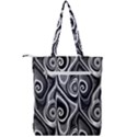 Abstract Black and White Swirls Spirals Double Zip Up Tote Bag View2