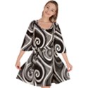 Abstract Black and White Swirls Spirals Velour Kimono Dress View1