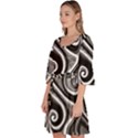 Abstract Black and White Swirls Spirals Velour Kimono Dress View2