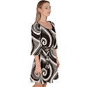 Abstract Black and White Swirls Spirals Velour Kimono Dress View3