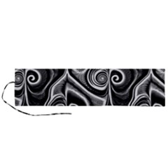 Abstract Black And White Swirls Spirals Roll Up Canvas Pencil Holder (l) by SpinnyChairDesigns