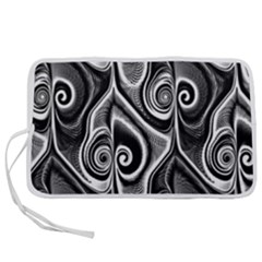 Abstract Black And White Swirls Spirals Pen Storage Case (l) by SpinnyChairDesigns