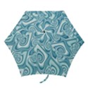 Abstract Blue White Spirals Swirls Mini Folding Umbrellas View1