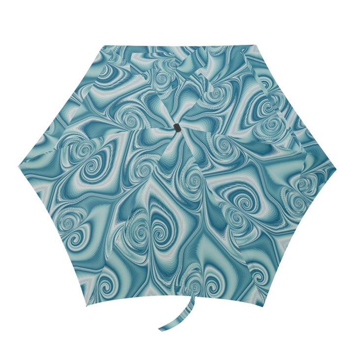 Abstract Blue White Spirals Swirls Mini Folding Umbrellas