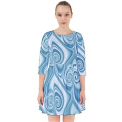 Abstract Blue White Spirals Swirls Smock Dress by SpinnyChairDesigns