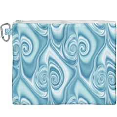 Abstract Blue White Spirals Swirls Canvas Cosmetic Bag (xxxl)