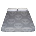 Grey Aliens UFO Fitted Sheet (Queen Size) View1