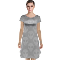 Grey Aliens Ufo Cap Sleeve Nightdress by SpinnyChairDesigns