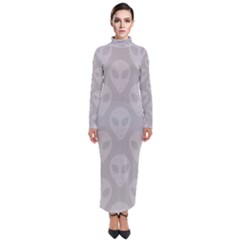 Grey Aliens Ufo Turtleneck Maxi Dress by SpinnyChairDesigns