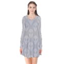 Grey Aliens UFO Long Sleeve V-neck Flare Dress View1