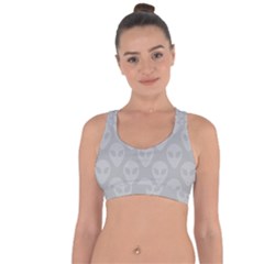 Grey Aliens Ufo Cross String Back Sports Bra by SpinnyChairDesigns