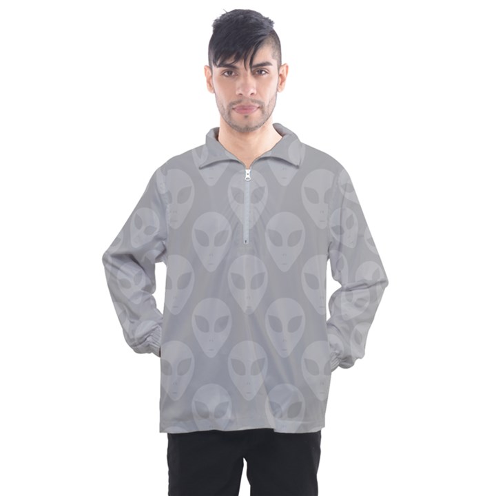 Grey Aliens UFO Men s Half Zip Pullover