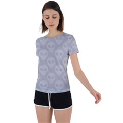 Grey Aliens Ufo Back Circle Cutout Sports Tee by SpinnyChairDesigns