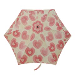 Pink Faded Hearts Mini Folding Umbrellas by SpinnyChairDesigns