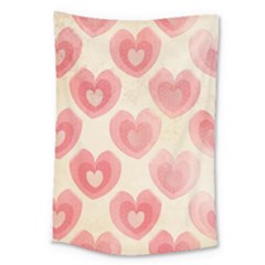 Pink Faded Hearts Large Tapestry by SpinnyChairDesigns