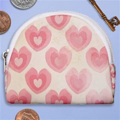 Pink Faded Hearts Horseshoe Style Canvas Pouch by SpinnyChairDesigns