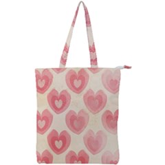 Pink Faded Hearts Double Zip Up Tote Bag by SpinnyChairDesigns